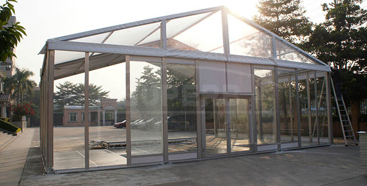 12m clean roof glass sidewalls wedding tent [MS series]