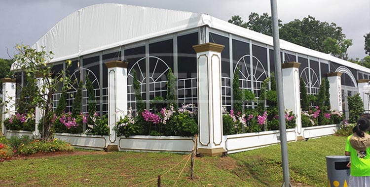 Curve roof with glass sidewalls events tent [LS series]