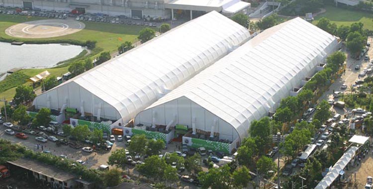 Huge curved tent for trade show fair [XLS series]