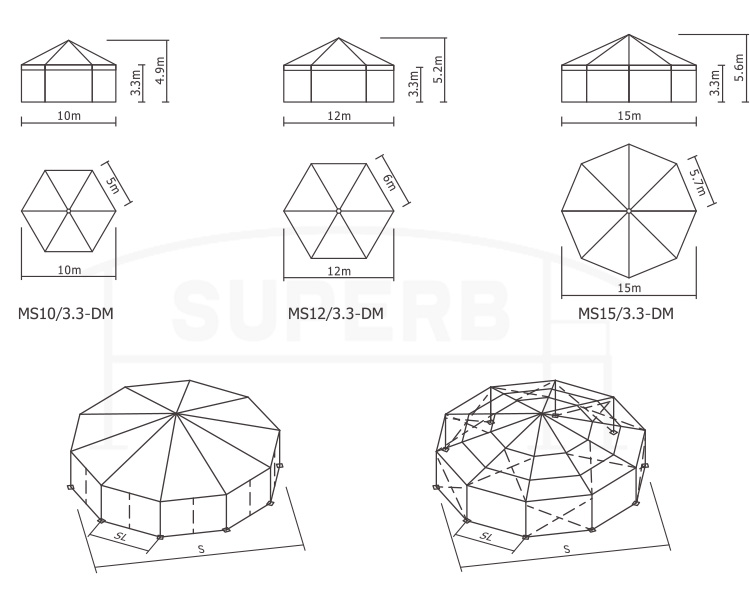 Hexagon tent for party