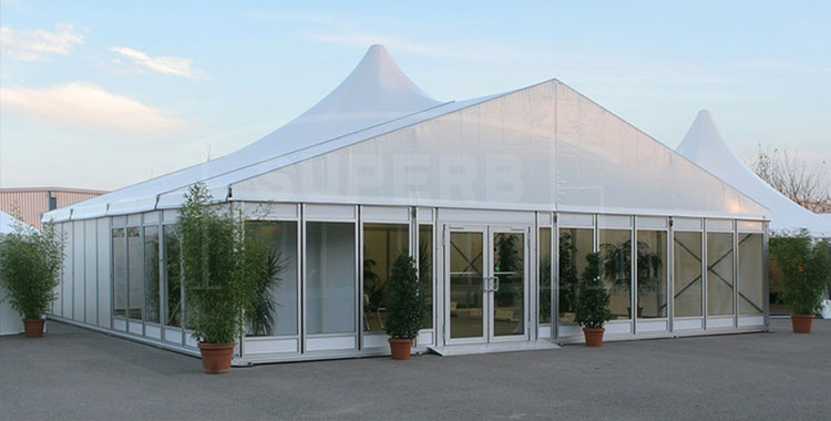Top grate glass sidewalls high peak party tent [SS series]