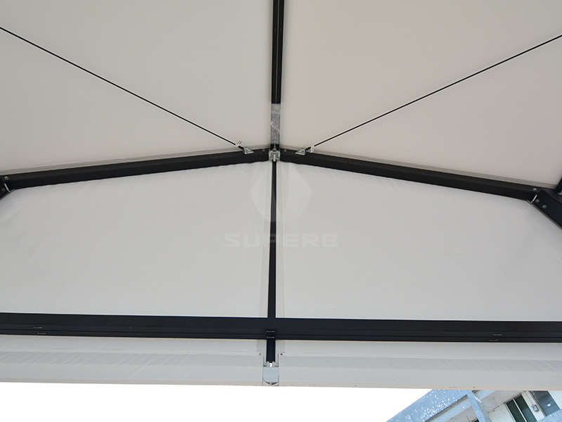 tent with rain gutter